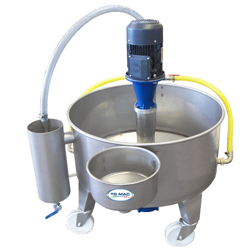 Mastello utilizzato per agitare lo smalto ceramico dotato di pompa integrata e pozzetto "troppo pieno" per mantenere costante il livello