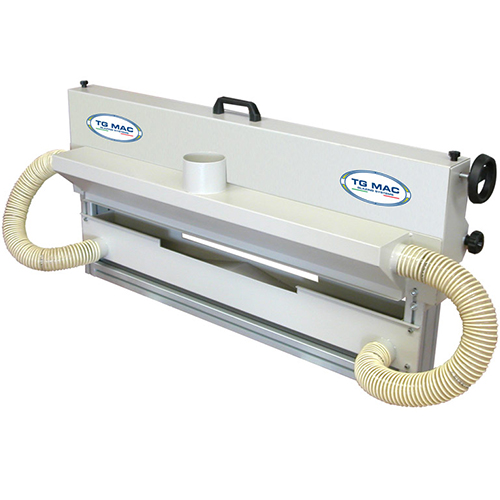 La spazzolatrice a cinghie TG MAC è un dispositivo sia per l’asportazione delle bave laterali che per la pulizia della superficie delle piastrelle