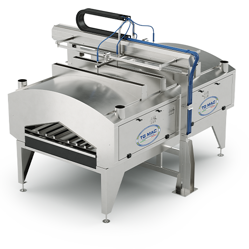 TOP AIRLESS 4 nuova versione della macchina smaltatrice di TG MAC, per applicazione di smalti ad altà densità e graniglie su piastrelle ceramiche di grande formato.